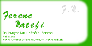 ferenc matefi business card